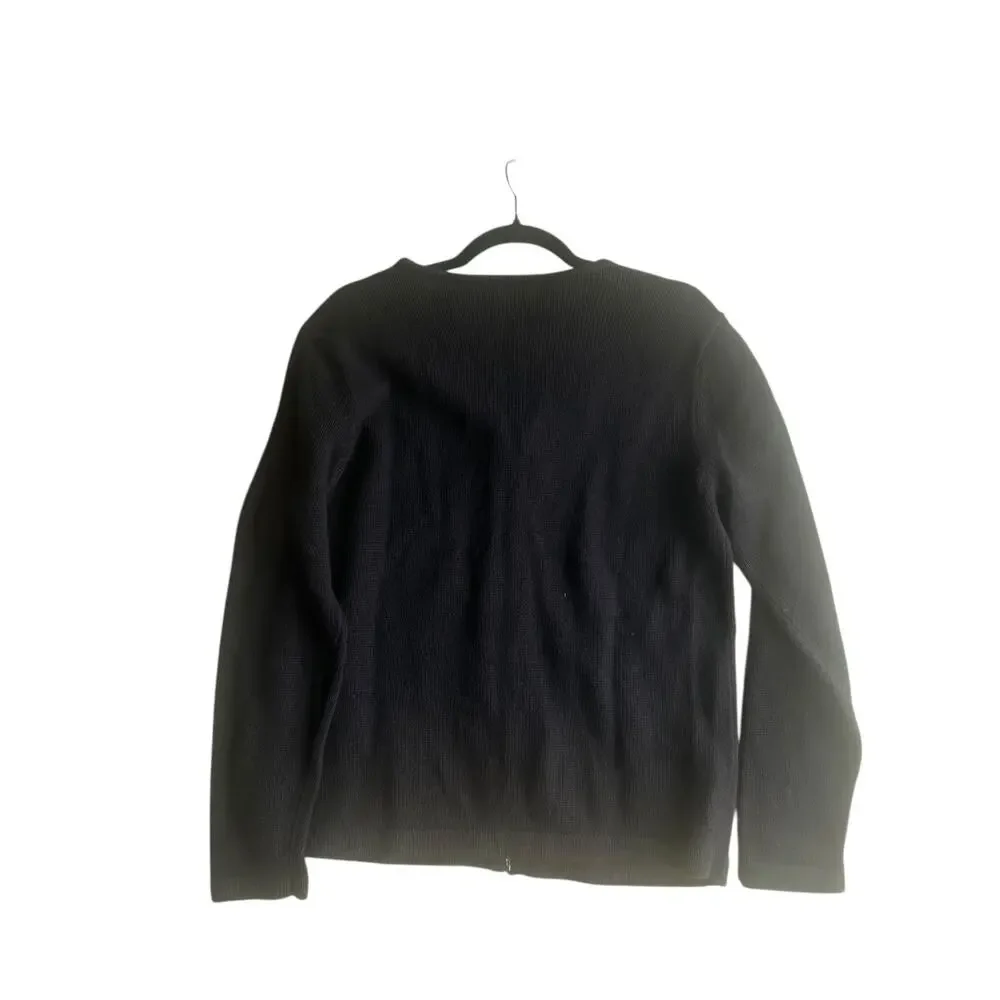 Bechamel Women Vintage 90s Novelty Cottage School Teacher Cardigan Zip Sweater M - Picture 2 of 13